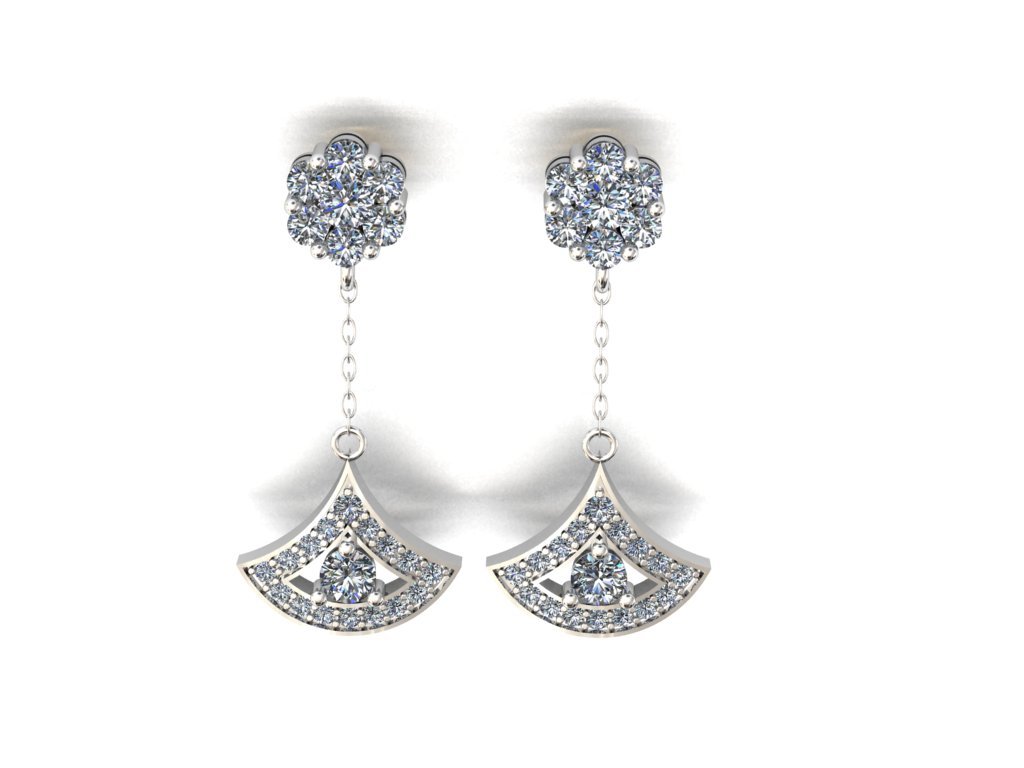 Earring - 00E15 Rend 1 Drop Dangler Diamond Earrings - Image 1
