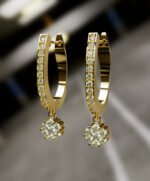 Floral Diamond Dangling Earring - Image 4
