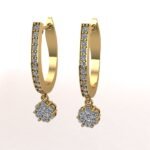 Floral Diamond Dangling Earring