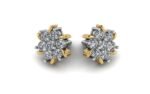 floral cluster diamond stud earrings - Image 7