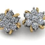 floral cluster diamond stud earrings