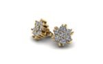 floral cluster diamond stud earrings - Image 9