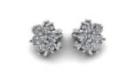 floral cluster diamond stud earrings - Image 3