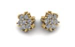 floral cluster diamond stud earrings - Image 8