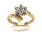 14K Floral Lab Grown Diamond Ring