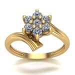 14K Floral Lab Grown Diamond Ring