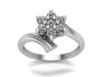 14K Floral Lab Grown Diamond Ring - Image 2
