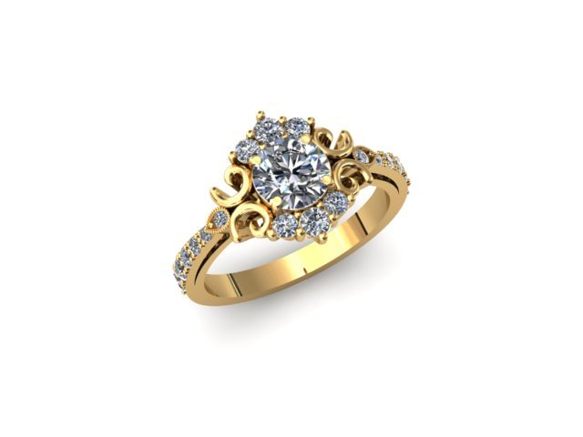 Ladies Ring - 00LR11 Rend 3 Vintage Gold Ring - Image 1