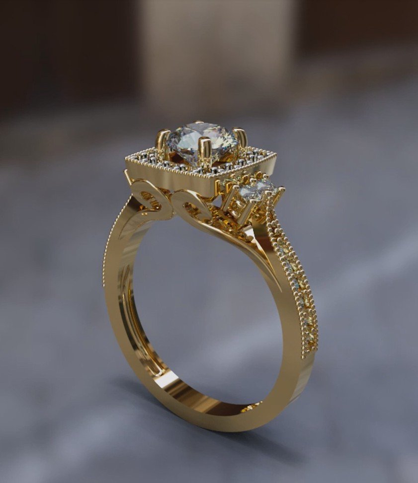 Ladies Ring - 00LR16 Rend 12 Halo Diamond Engagement Ring - Image 1