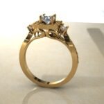 Halo Diamond Engagement Ring - Image 10