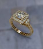 Halo Diamond Engagement Ring - Image 6