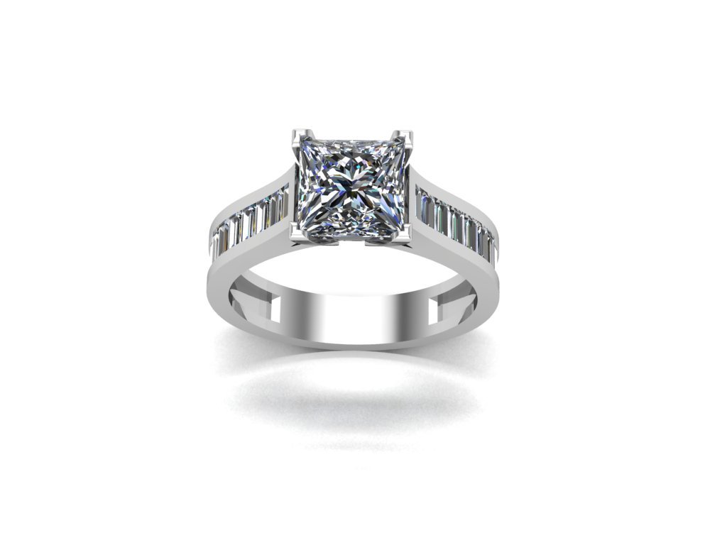 Ladies Ring - 00LR28 Rend 1 Princess Cut Engagement Ring - Image 1