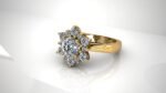 Floral halo engagement ring - Image 2
