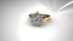 Floral halo engagement ring - Image 9