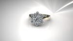 Floral halo engagement ring - Image 8