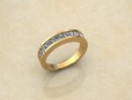 Princess Cut Channel Setting Wedding Band - Image 2