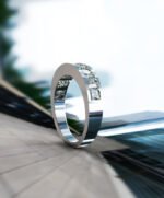 Princess Cut Channel Setting Wedding Band - Image 5