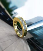 Princess Cut Channel Setting Wedding Band - Image 6