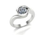 Half Bezel Diamond Solitaire Ring