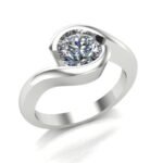 Half Bezel Diamond Solitaire Ring