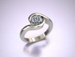 Half Bezel Diamond Solitaire Ring - Image 4