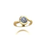 Half Bezel Diamond Solitaire Ring - Image 2