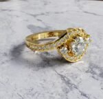 Asymmetrical round brilliant-cut diamond engagement - Image 2