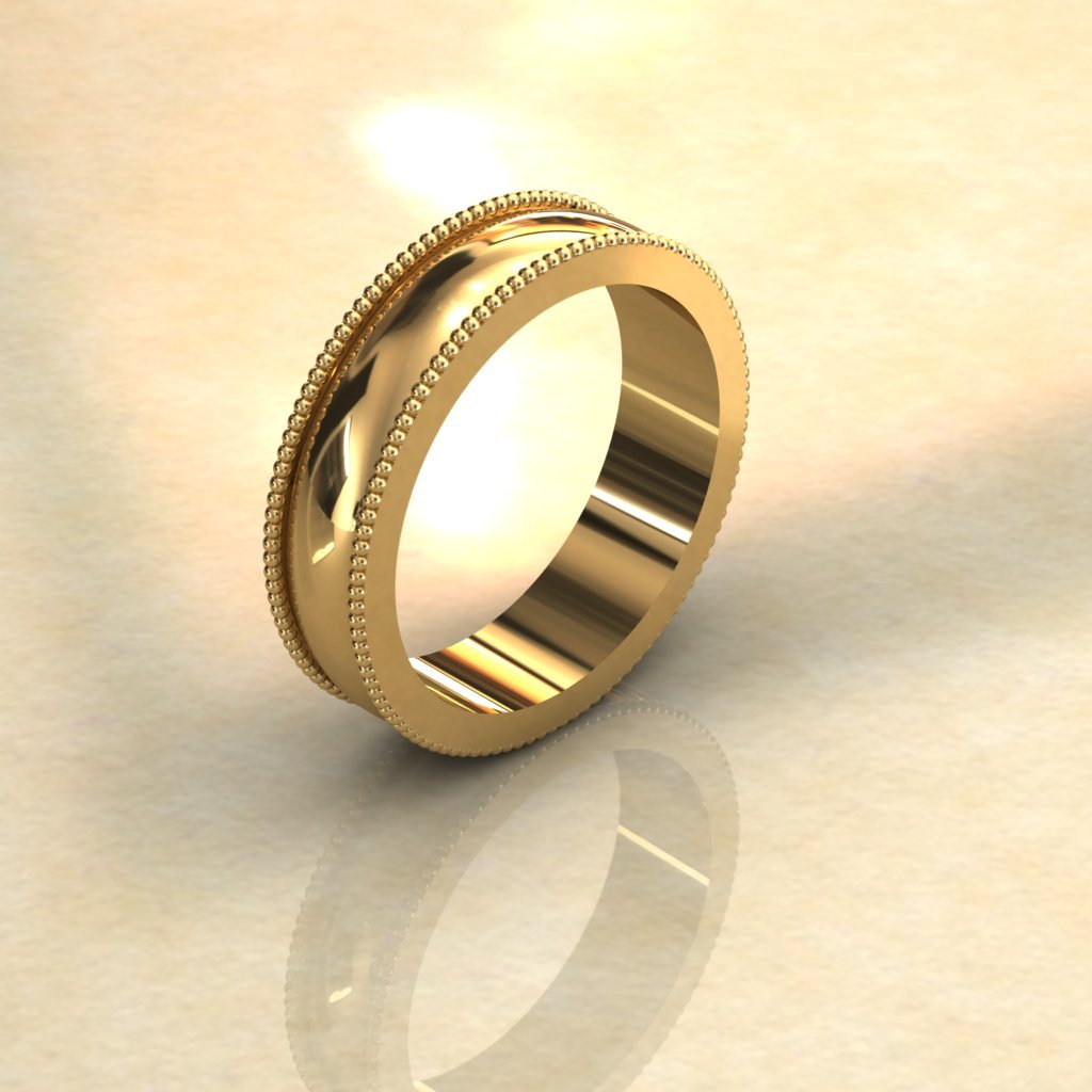 Mens Ring 00M1 Rend 2 Milgrain Wedding Ring - Image 1