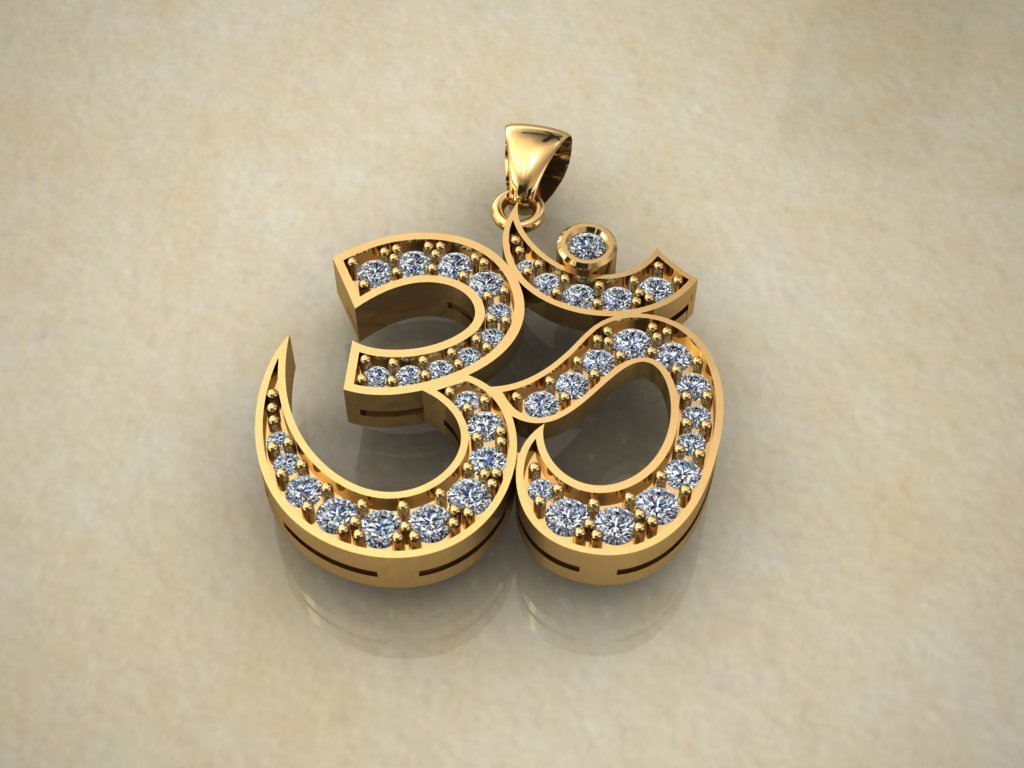 om rendering pic Om Lab Diamond Pendant - Image 1